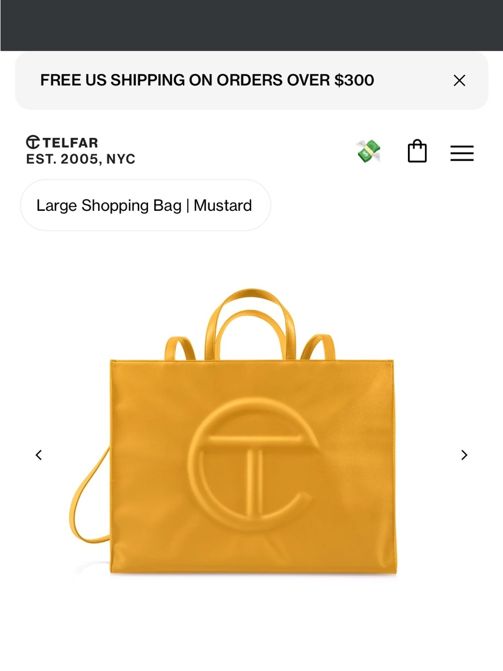 Telfar Large Shopping Bag - Mustard Yellow